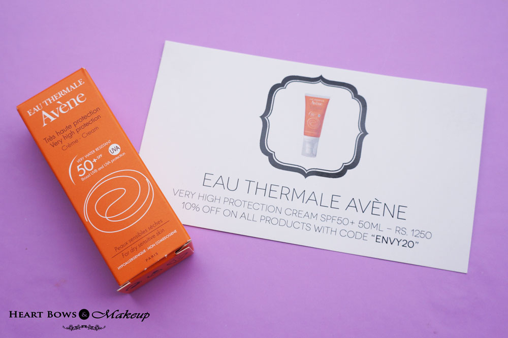 My Envy Box July Products: Avene Very High Protection Cream 