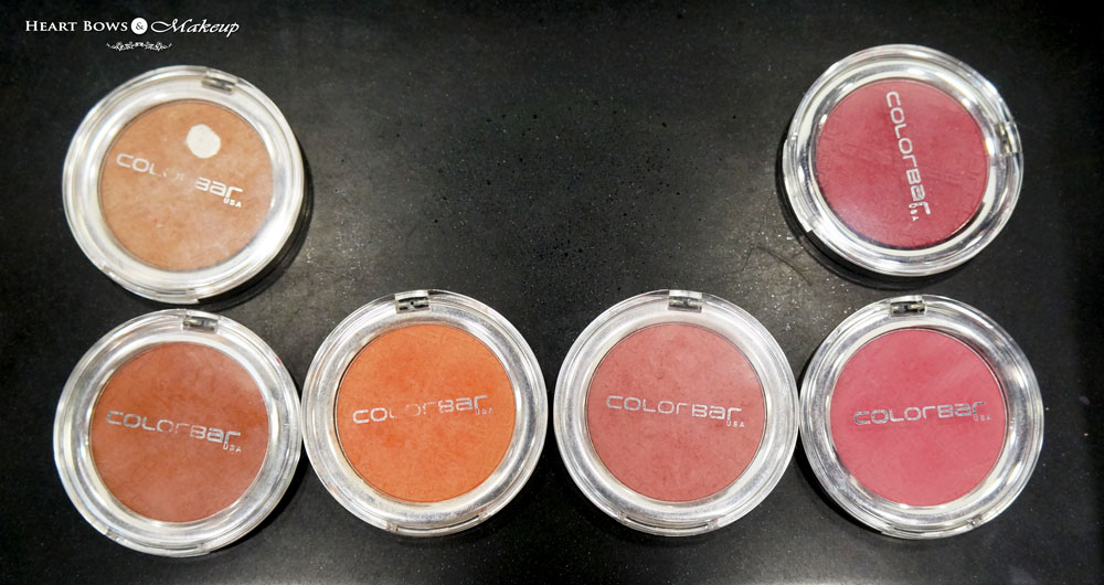 Colorbar Cheek Illusion Blush Review &amp; Swatches: Pink Pinch 008, Coral Craving 009, Everything's Rosey 010, Bronzing Glaze 011,  Earthy Touch 012, Rosey Peach 013