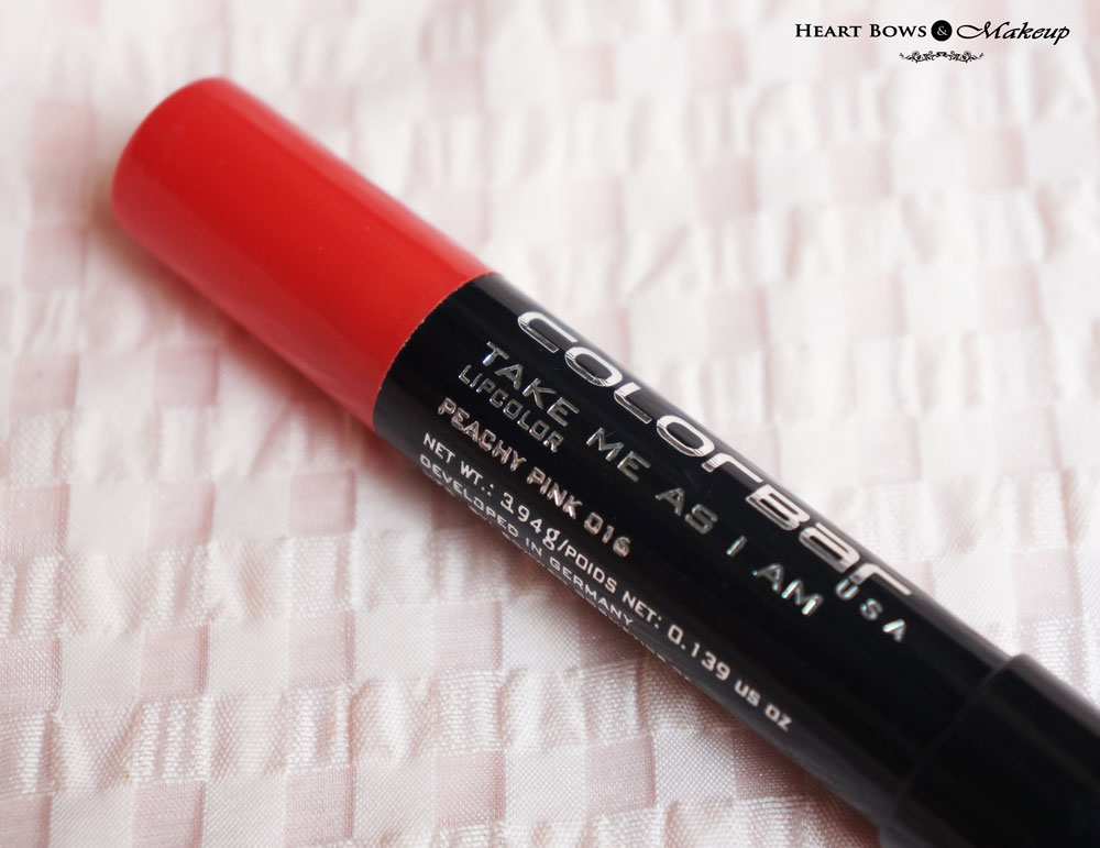 Colorbar Take Me As I Am Lip Color Peachy Pink Review, Swatches & Price