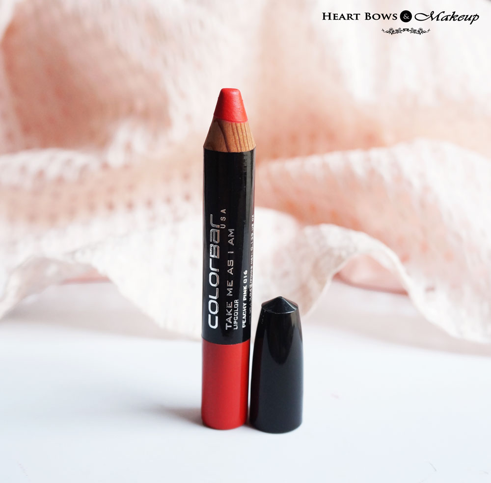 Colorbar Take Me As I Am Lip Crayon Peachy Pink Review & Swatches