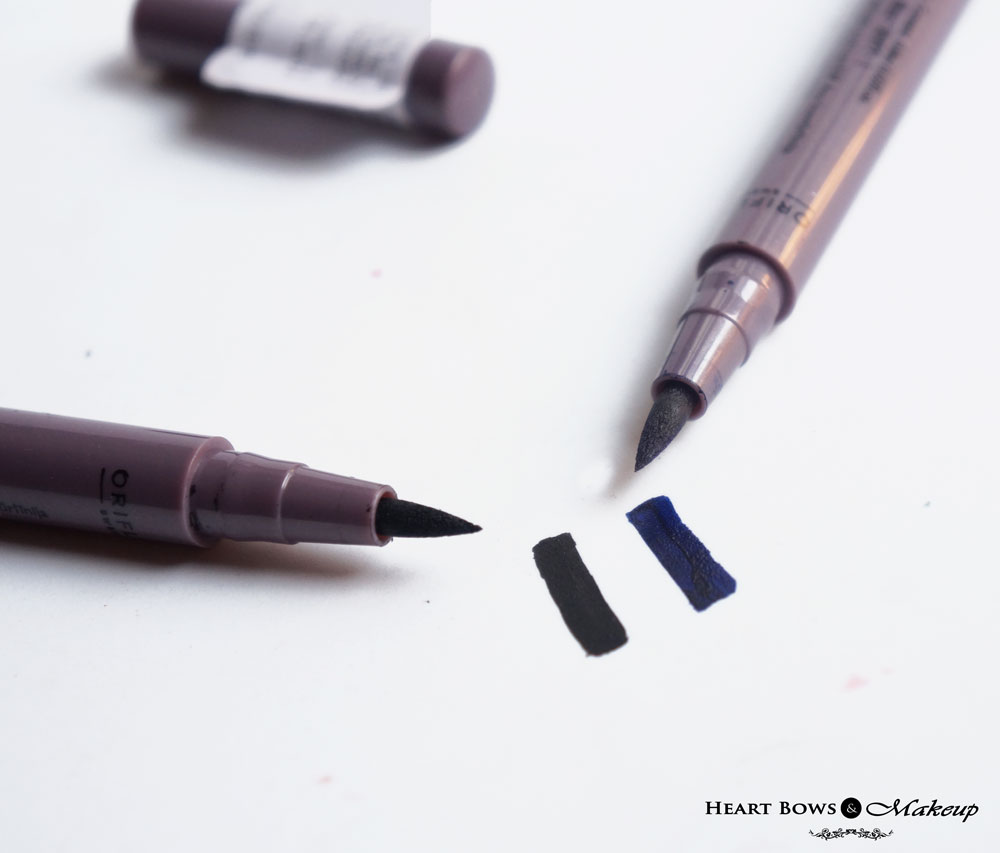 Oriflame The ONE Eyeliner Stylo Black & Blue Review, Swatches
