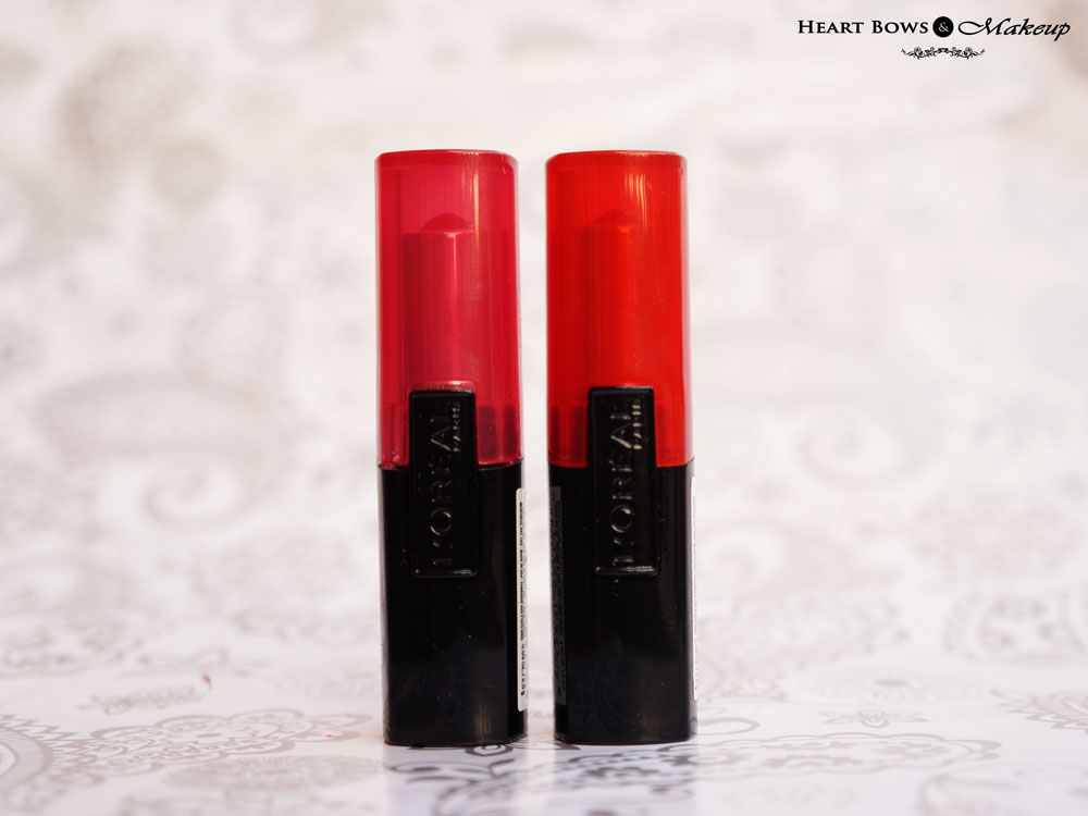 L'Oreal Paris Infallible Le Rouge Lipsticks Forever Fuchsia & Ravishing Red Review, Swatches & Buy Online India