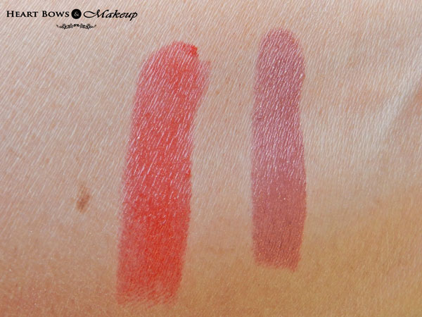Oriflame The ONE Colour Unlimited Lipstick Endless Red & Mocha Intensity Swatches & Review