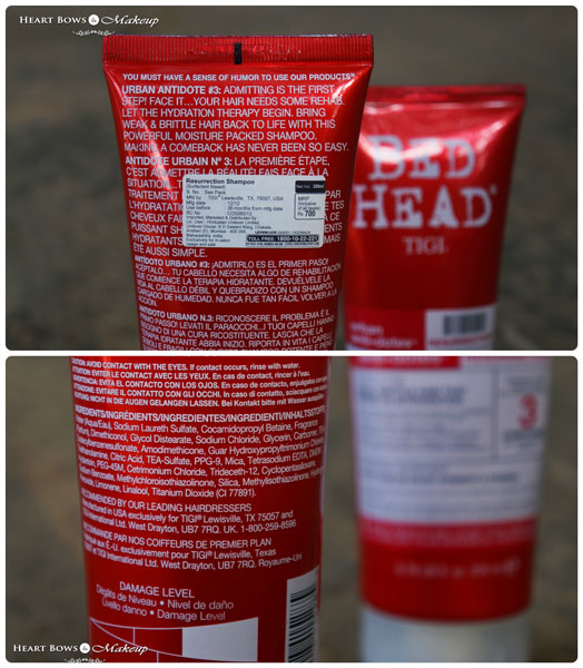 TIGI Bed Head Urban Anti-Dotes Resurrection Shampoo Ingredients & Review