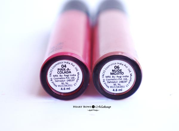 Faces-Ultime-Pro-Lip-Gloss-Pink-A-Colada-Nude-Mojito-Review-Swatches-Price-
