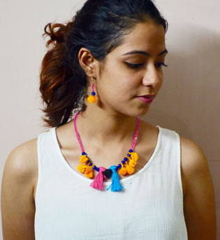 DIY Easy Boho Pom Pom Jewellery Step By Step Tutorial