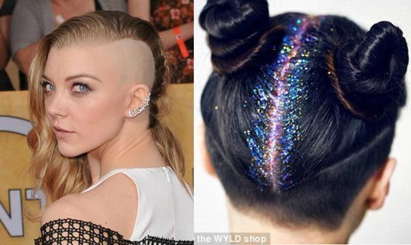 Crazy Fashion Trends 2016 Side Shave Glitter Roots