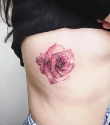 Girly Rose Tattoo Instagram Ribs