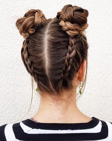 Space Buns For Long Hair And Oval Face