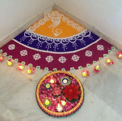 Best Corner Rangoli Pattern For Homes